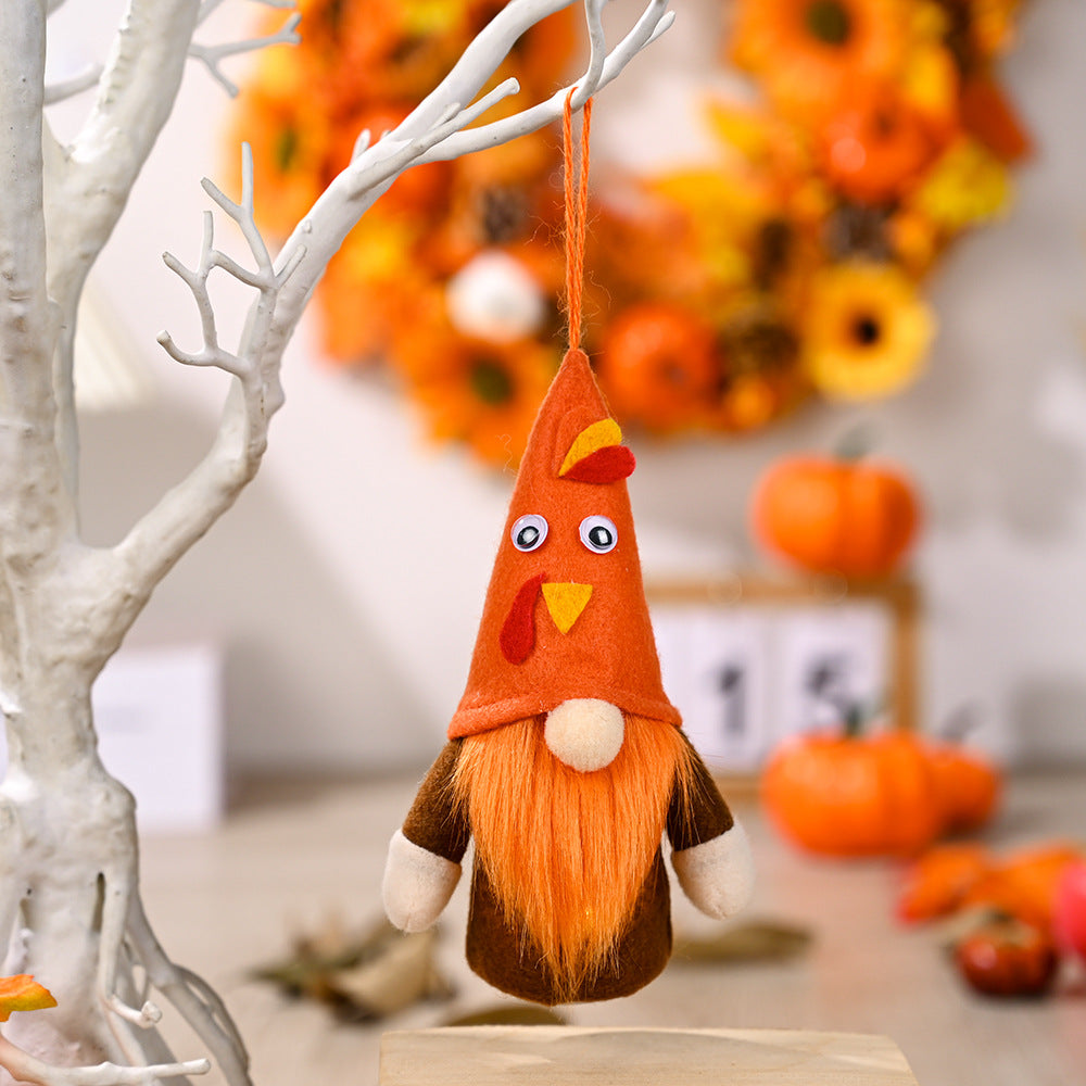 Turkey Hats Rudolf Lantern Pendant Faceless Dwarf Doll