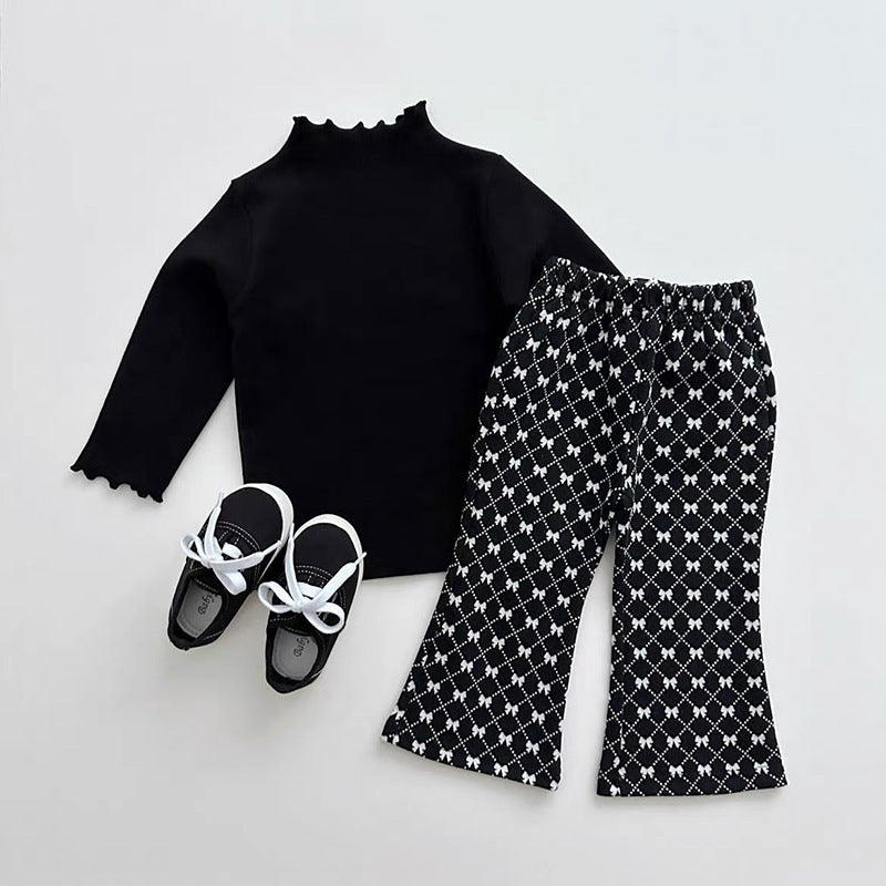 Wholesale Cotton Children's Plaid Flared Pants