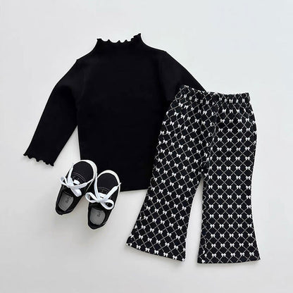 Wholesale Cotton Children's Plaid Flared Pants