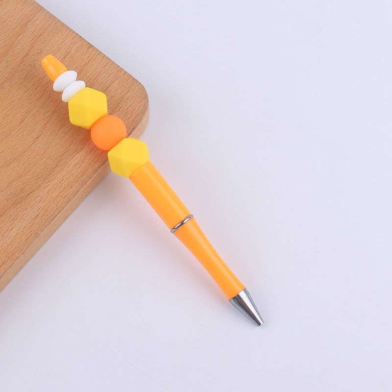 Beadable Pens Handmade Colorful Silicone Beaded Ballpoint Pen