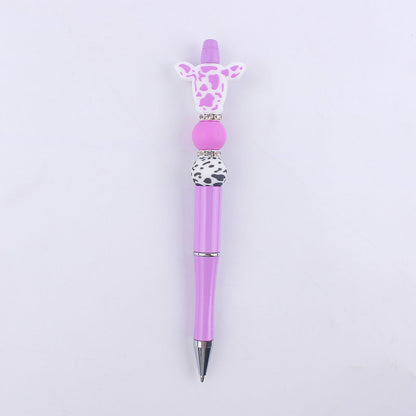 Cartoon Cow Head Cow Pattern Silicone Bead Pen