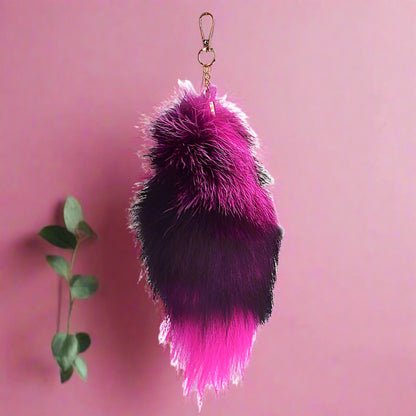 Oversized Fox Hair Pendant Keychains