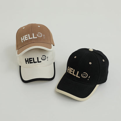 Children's Letter Embroidery Smiley Sun Visor Baseball Cap