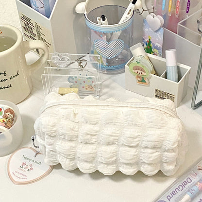 White Large Capacity Simple Pen Bags