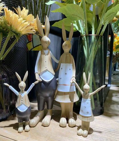 Resin Family  Four Rabbit Decoration
