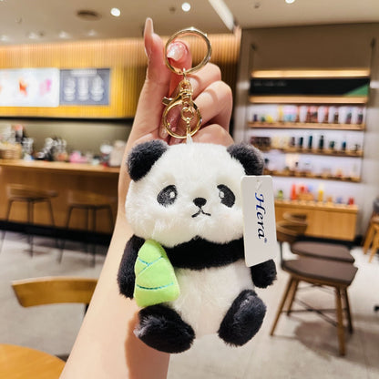 Cute Cartoon Plush Ball Panda Keychain