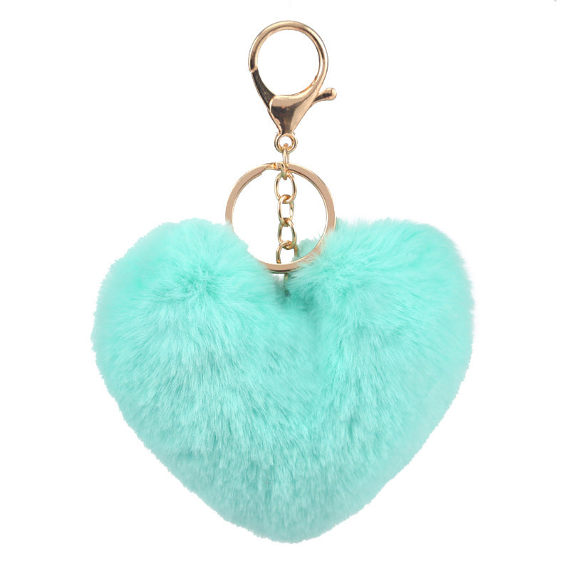 Plush Love Keychain Peach Heart Ball Keychain
