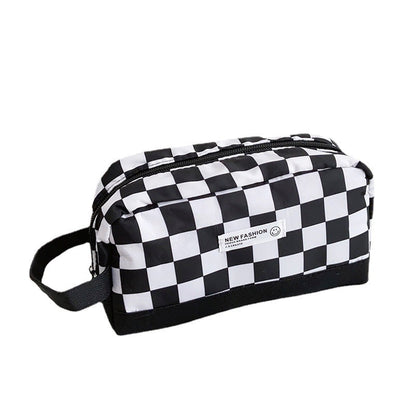 Creative Canvas Contrasting Color Checkerboard Pencil Case