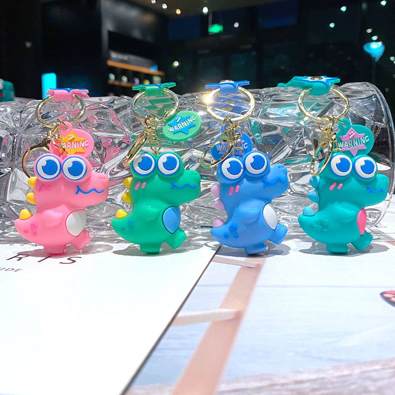Cartoon Doll Big Eye Dinosaur PVC Soft Glue Keychain