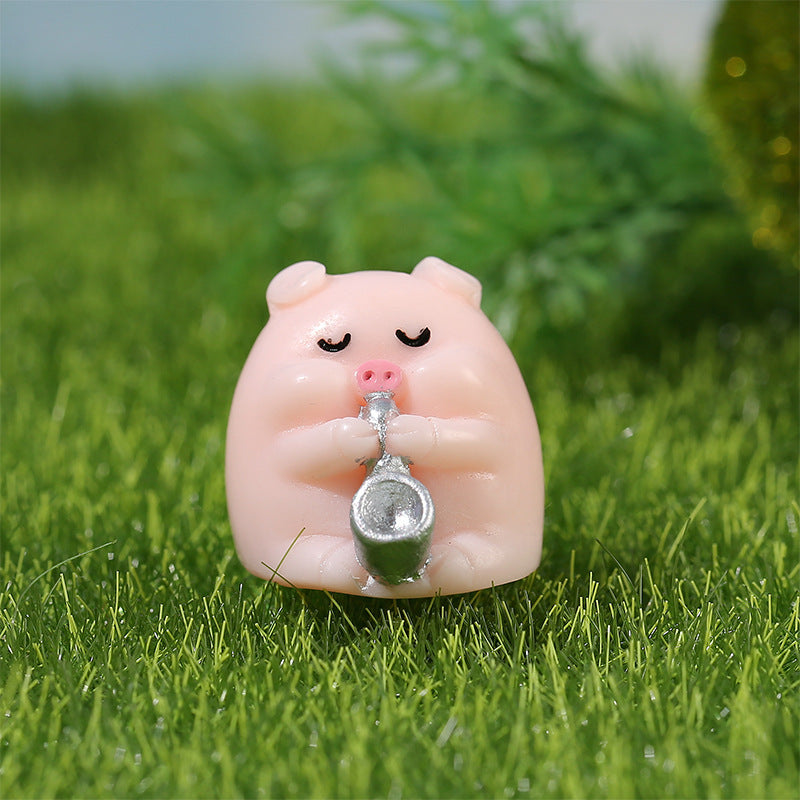 Cute Musical Instruments and Pig Resin Ornaments