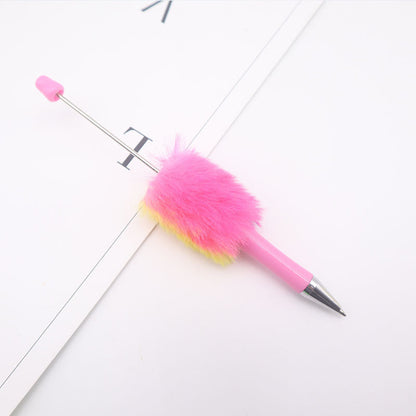 Colorful Beadable Pen Plush Pom Pom Beadable Pen