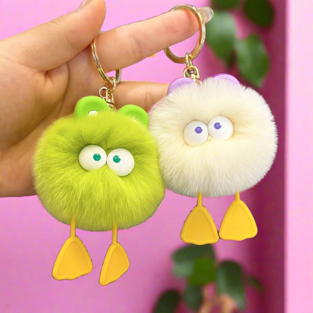 Duck Plush Ball Keychain