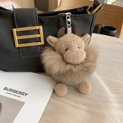 Cute Cow Plush Keychain