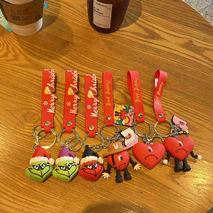 Christmas Cartoon PVC Soft Keychain Creative Keychain
