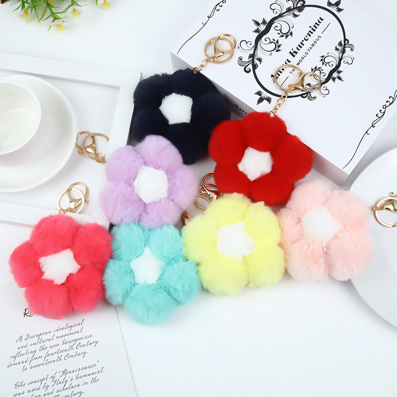 Flower Ball Plush Small Flower Keychain