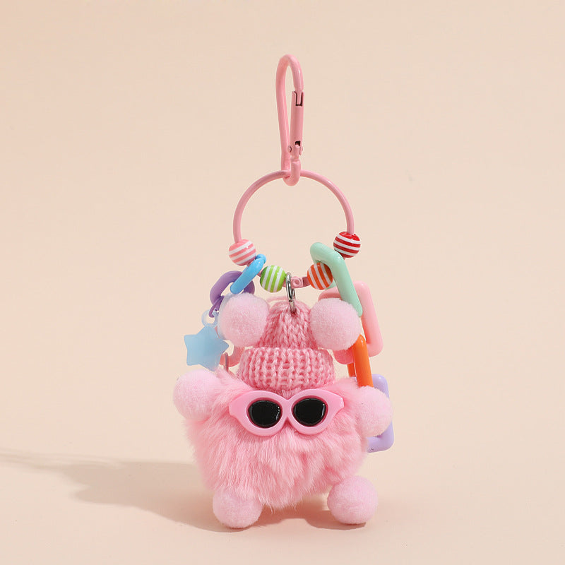 Colorful Cute Fur Ball Cartoons Metal Keychain