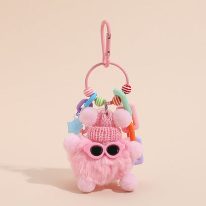 Colorful Cute Fur Ball Cartoons Metal Keychain