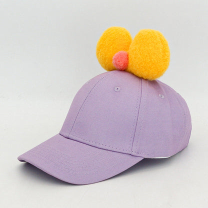 Butterfly Fur Ball Cute Children's Baseball Cap