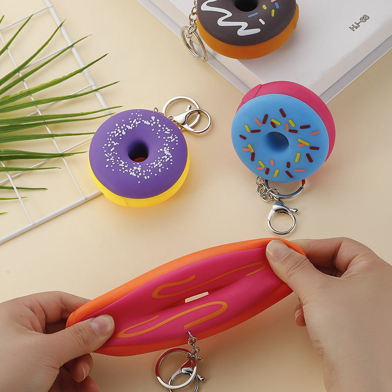 Silicone Donut Pinch Music Keychain