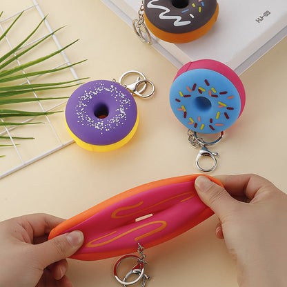 Silicone Donut Pinch Music Keychain