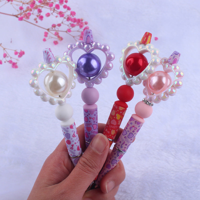 Beaded Pens Valentine's Day Love Silicone Handmade Beaded