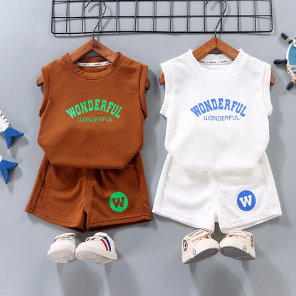 Summer Boys' Polyester Vest Sets