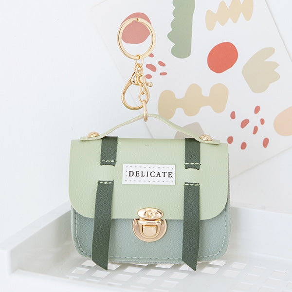 Cute Creative Mini Compact Lock Coin Bag Keychain