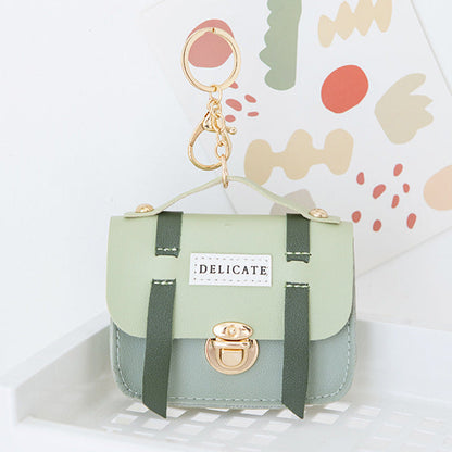 Cute Creative Mini Compact Lock Coin Bag Keychain
