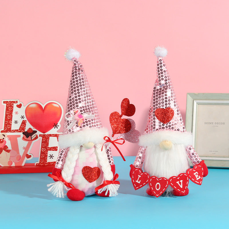 Valentine's Day Sequin Fabric Figurines