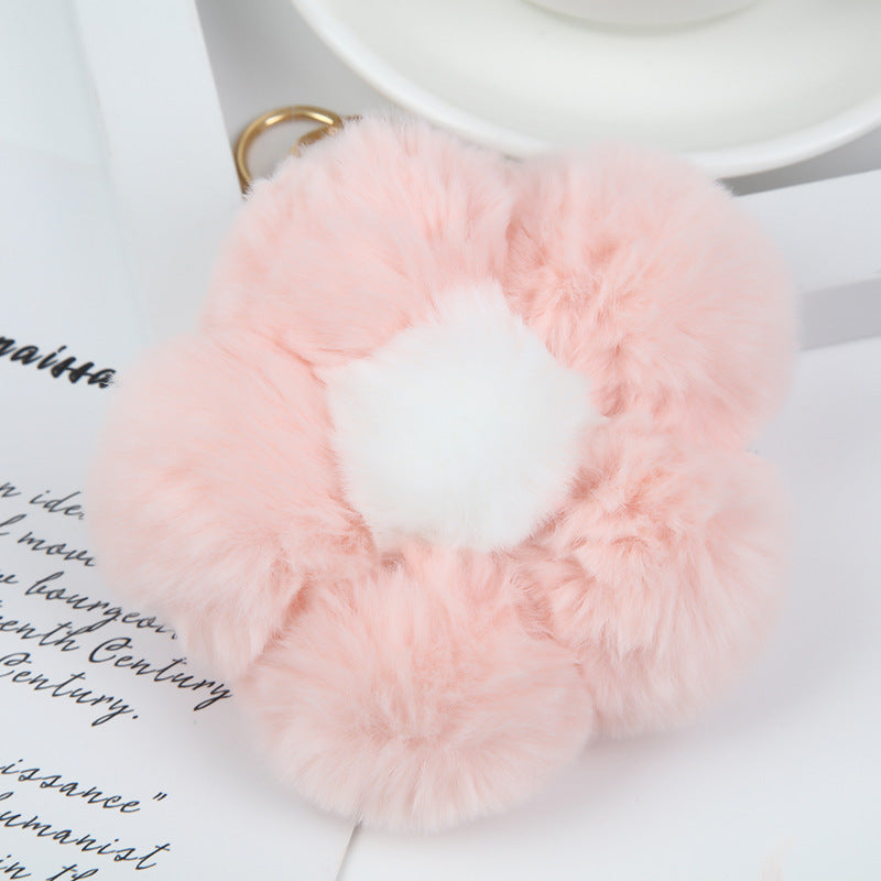 Flower Ball Plush Small Flower Keychain