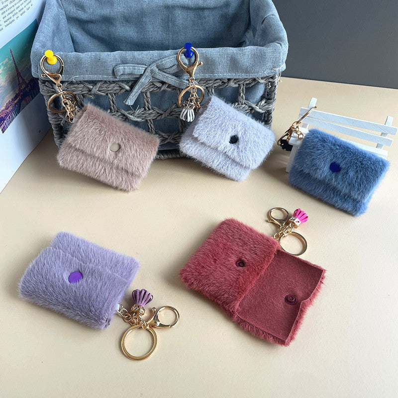 Mini Plush Coin Wallet Keychain