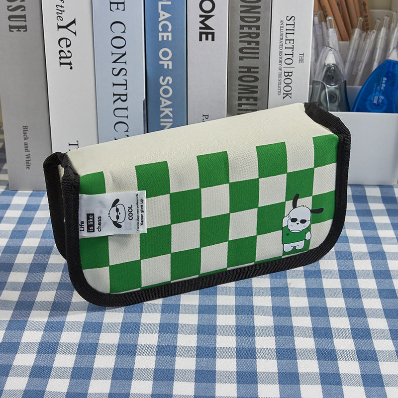 Canvas Checkerboard Pen Bags