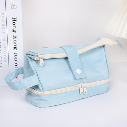 Large Capacity Color Matching Woven Pencil Case
