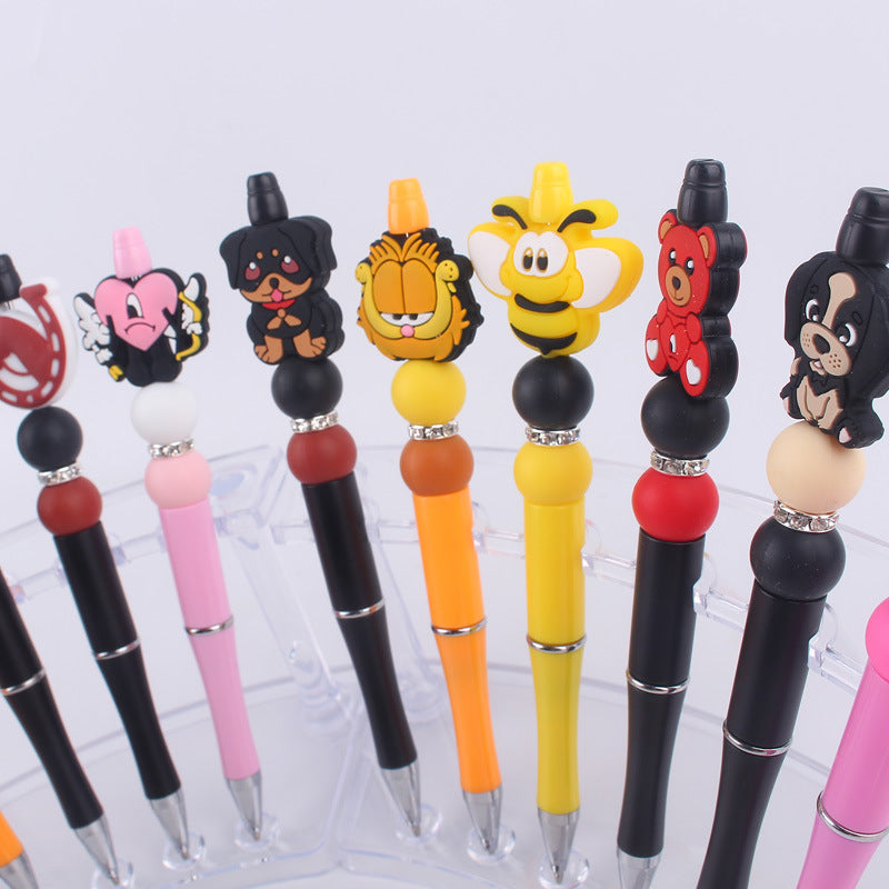Cartoon Silicone Animal Bee Dog Beadable Silicone Ballpoint