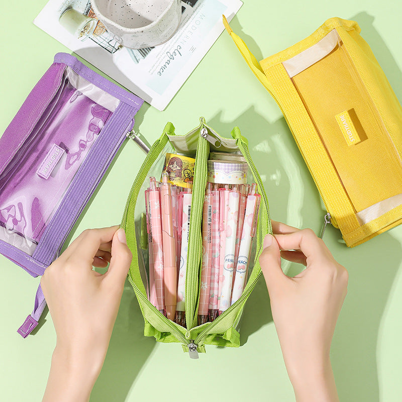 Oxford Cloth Double Layer Pencil Bag