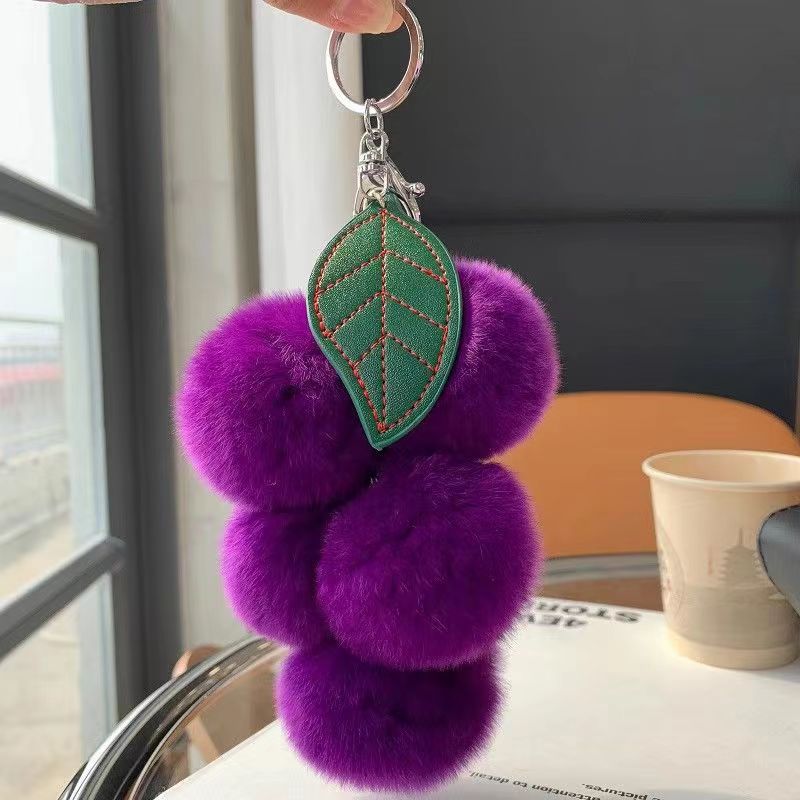 Cute Grape Imitation Rex Rabbit Fur Plush Ball