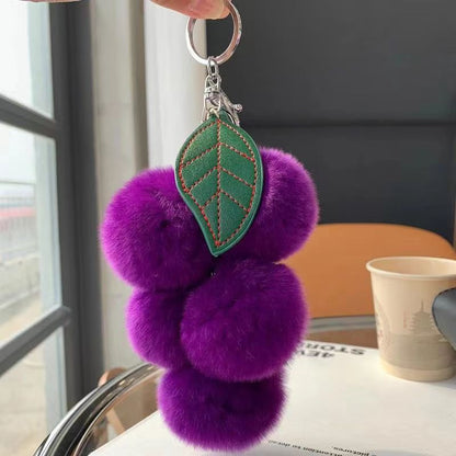Cute Grape Imitation Rex Rabbit Fur Plush Ball