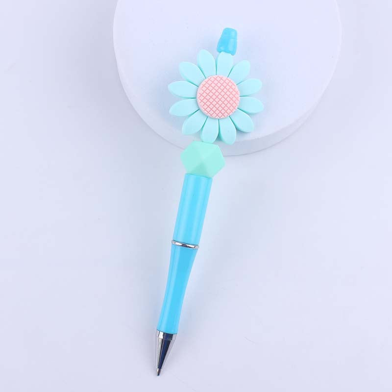 Cartoon Flower Silicone Handmade Beaded Ballpoint Pen