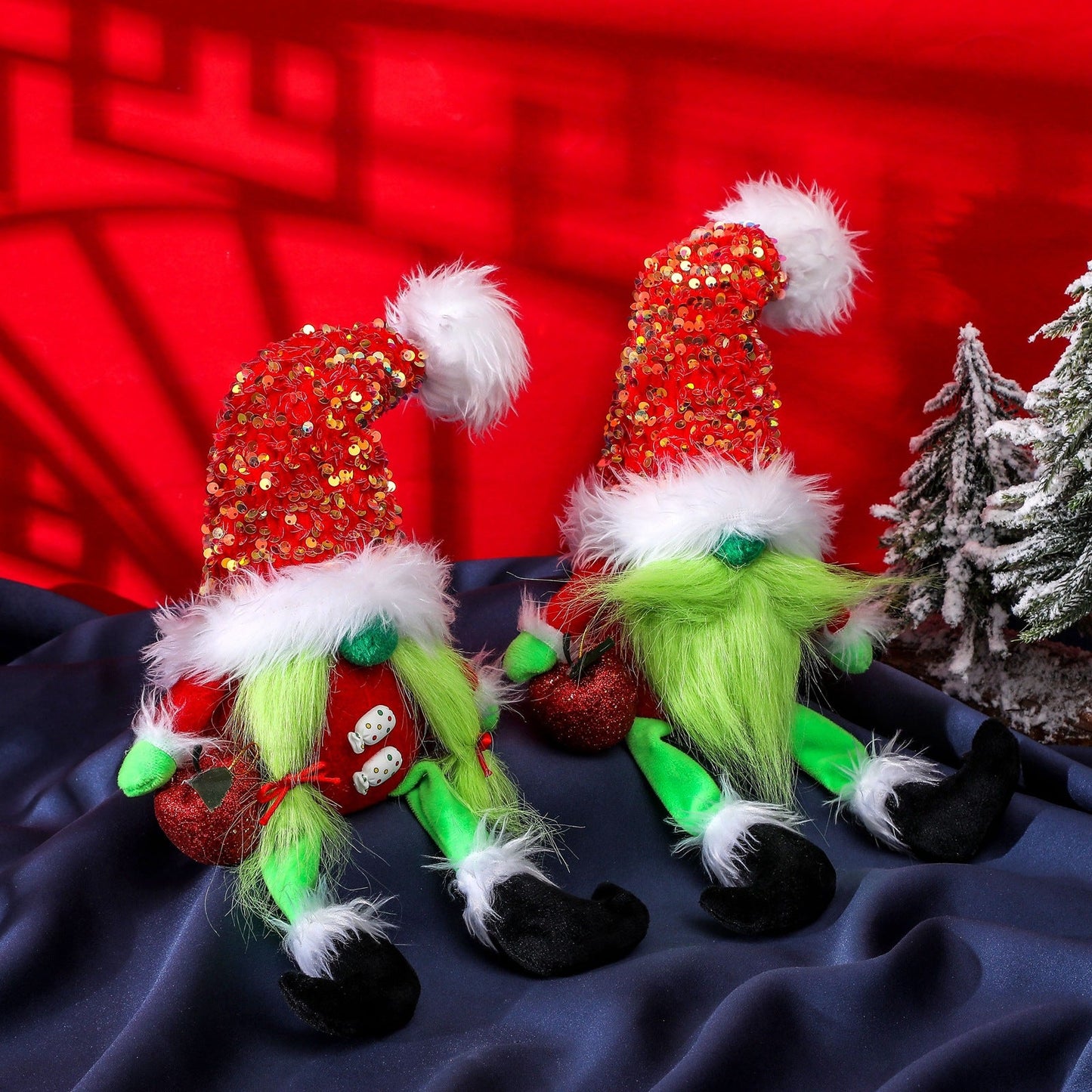 Christmas Green Dwarf Elf Doll Ornaments