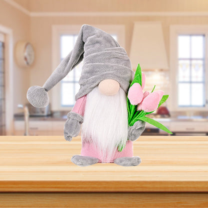 Wholesale of Mother's Day PP Cotton Hand Holding Flower Faceless Elderly Dolls