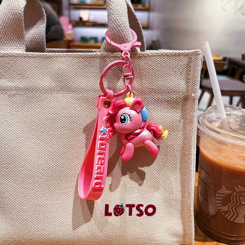 Cartoon Pony PVC Soft Keychain