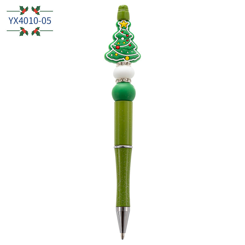 Christmas Cartoon Silicone Handmade Beaded Pen Ballpoint Pen