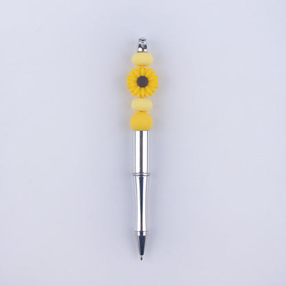 Beadable Pens Handmade Daisy Silicone Beaded Ballpoint Pen