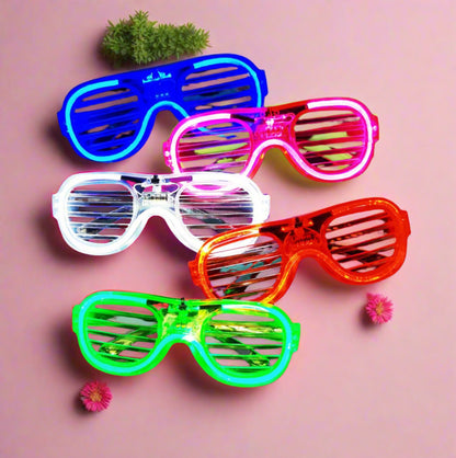 LED Cool Light Square Louver Love Glasses