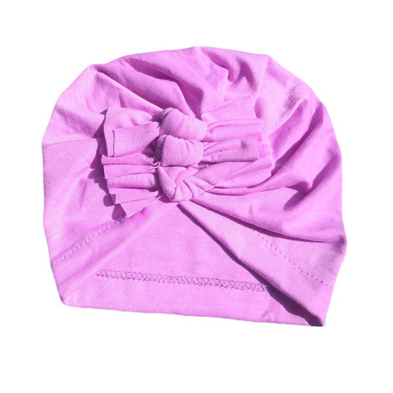 New Bow Baby Hat Spring And Autumn Solid Color Baby Hat Newborn Baby Hat 21 Colors Available Wholesale Baby Hats