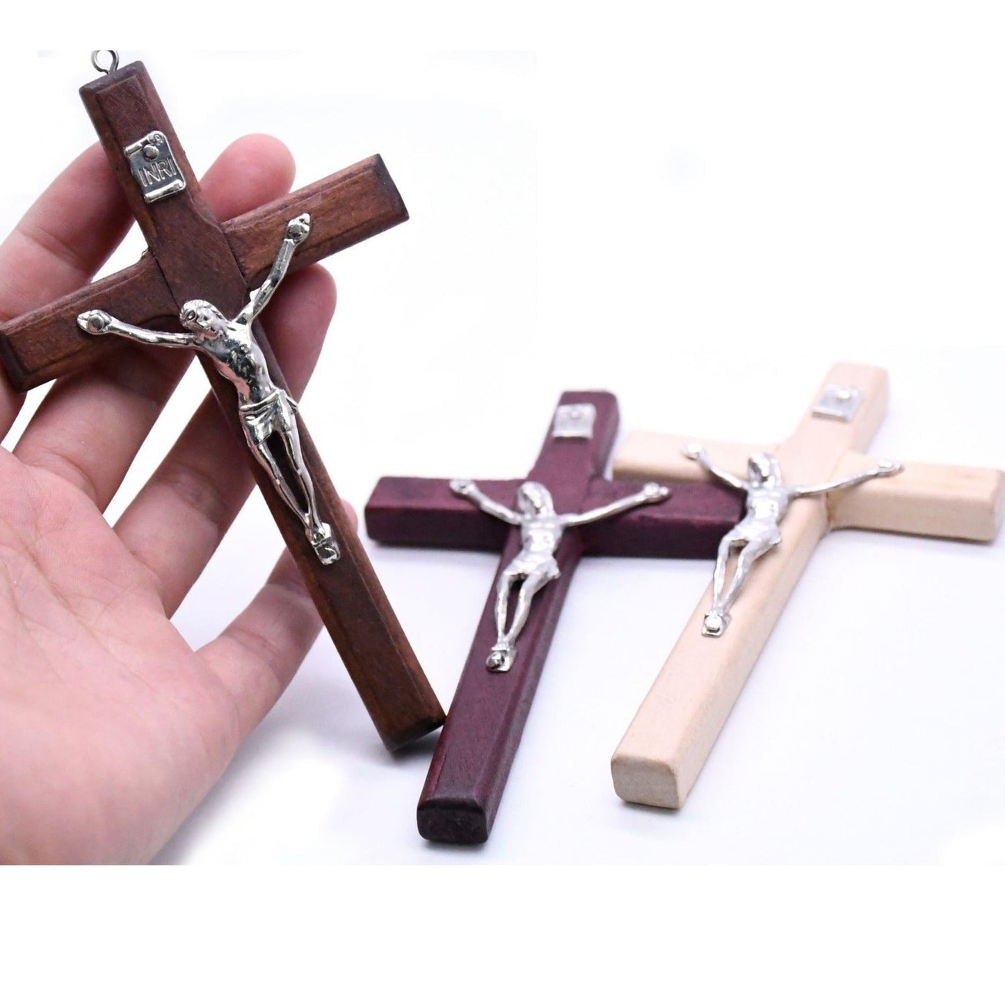 12*7cm Pure Handmade Wooden Cross Pendant Ornaments