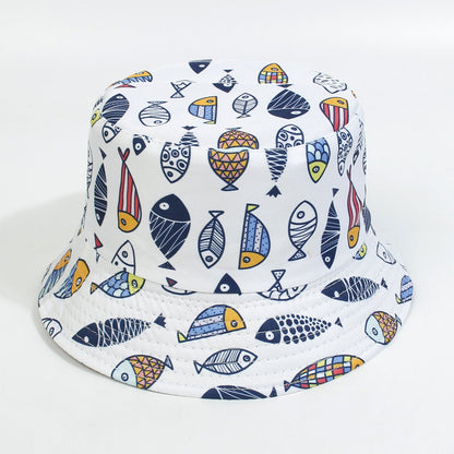Cotton Polyester Cartoon Rainbow Kids Bucket Hat