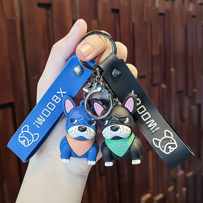 Bulldog Silicone Keychain