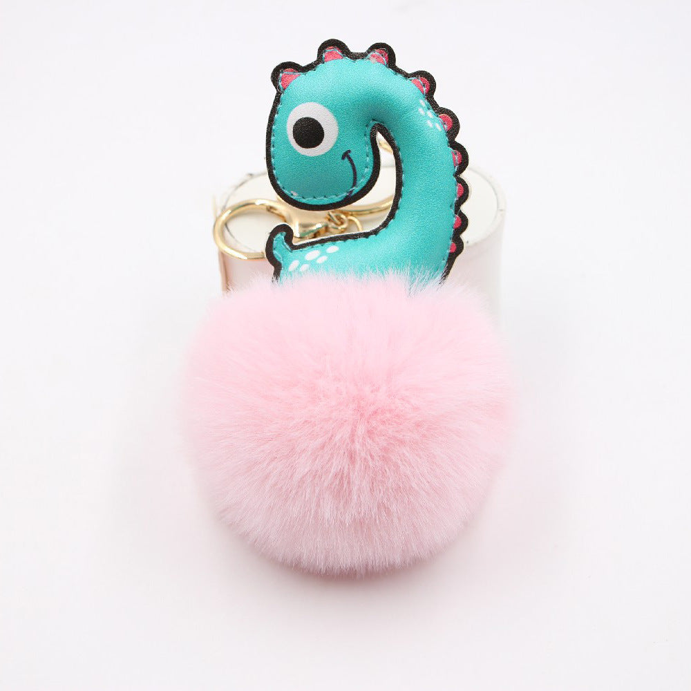 Cute Dinosaur Women's Bag Plush Keychain