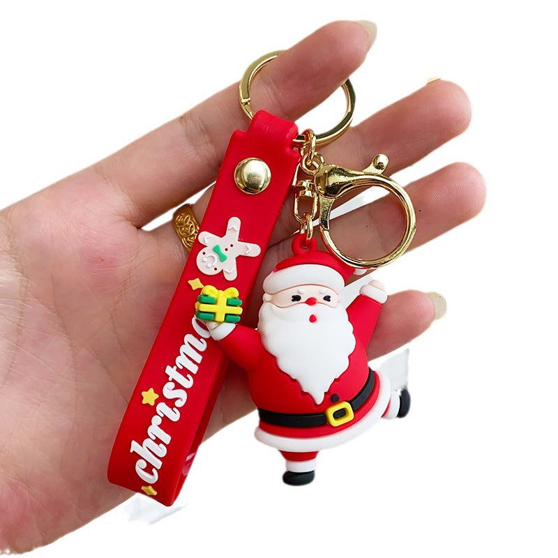 Christmas Cartoon Soft Santa Claus Christmas Tree Keychain